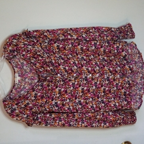 Jane and Delancey Tops - Jane and Delancey floral long sleeve peasant top women's size medium